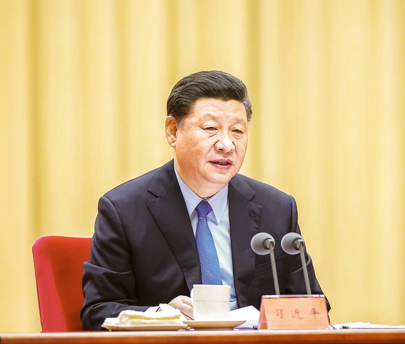 2019年5月31日，“不忘初心、牢記使命”主題教育工作會(huì)議在北京召開。中共中央總書記、國家主席、中央軍委主席習(xí)近平出席會(huì)議并發(fā)表重要講話。 新華社記者 鞠鵬/攝